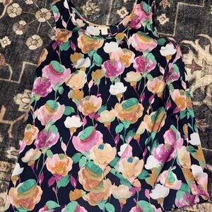 J Crew Womens Size 4 Black Floral Tank Top / Blouse